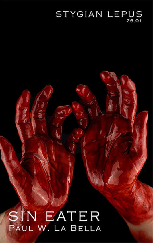 Cover of Sin Eater by Paul W. La Bella, a dark psychological horror novella set in a small-town church, featuring shadowy religious imagery.