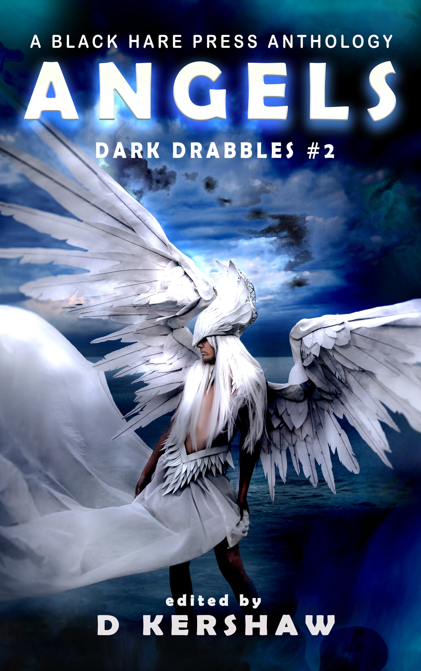 Dark fantasy horror book cover for Angels, featuring fallen wings and divine ruin.