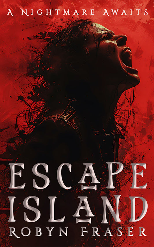 Horror or thriller book cover for Escape Island, evoking tropical dread and deadly games.