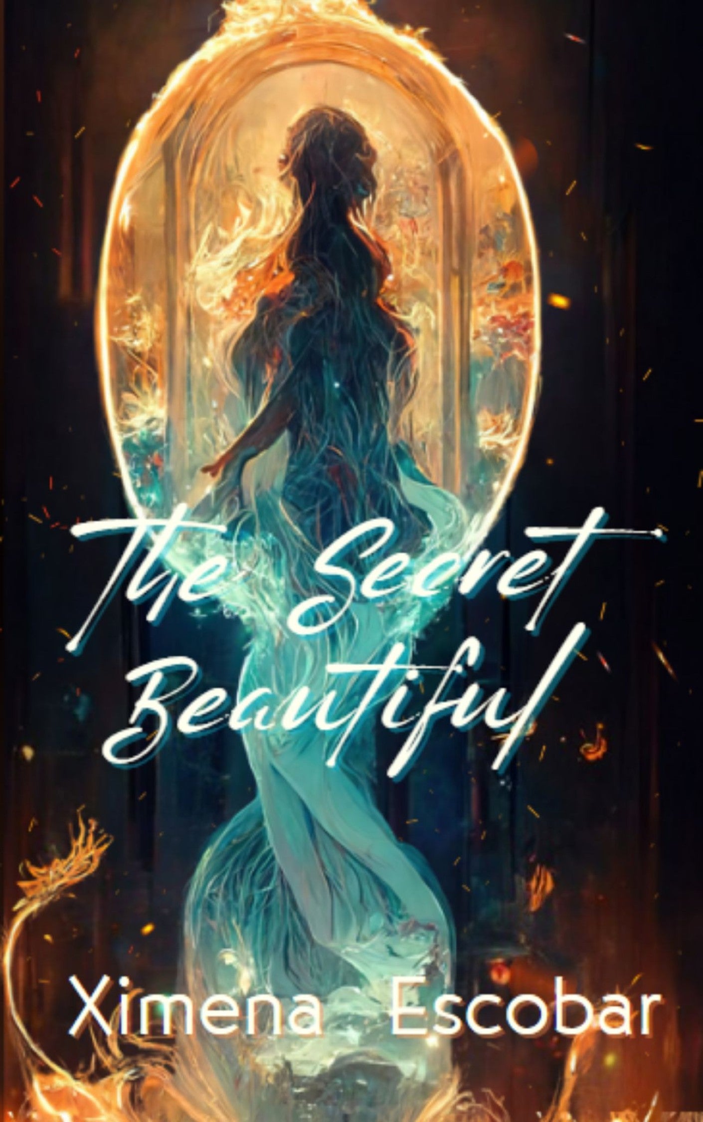 Cover of The Secret Beautiful by Ximena Escobar, a 2024 debut poetry collection exploring themes of love, loss, motherhood, and transformation.